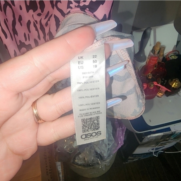 Nwot Asos Curve 18 satin animal print COWL NECK cami - Picture 4 of 5